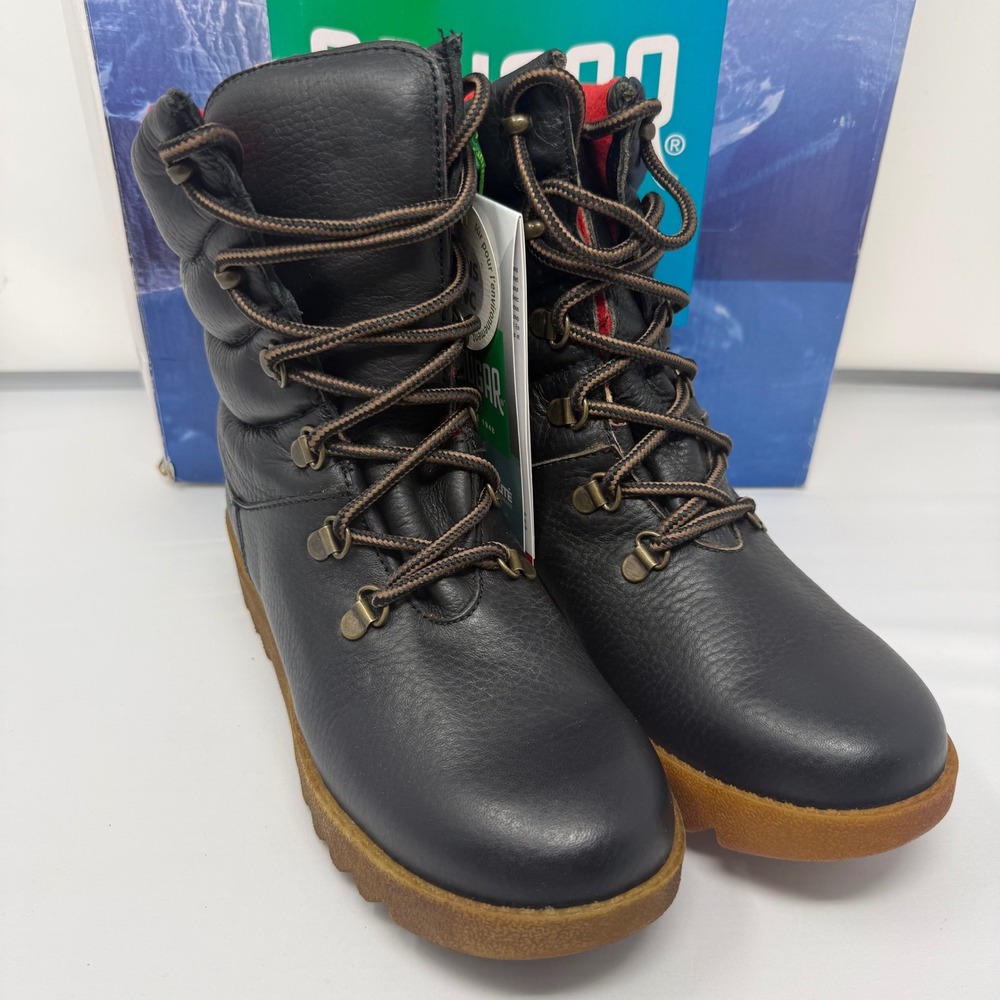 Cougar Originals Pillow Boots Women 6 Black Waterproof Leather Winter Snow Boots